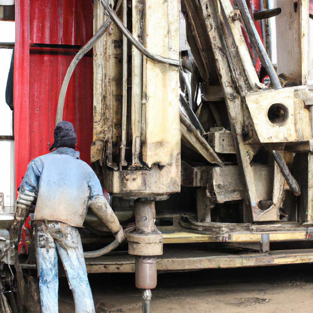 Person operating drilling equipment