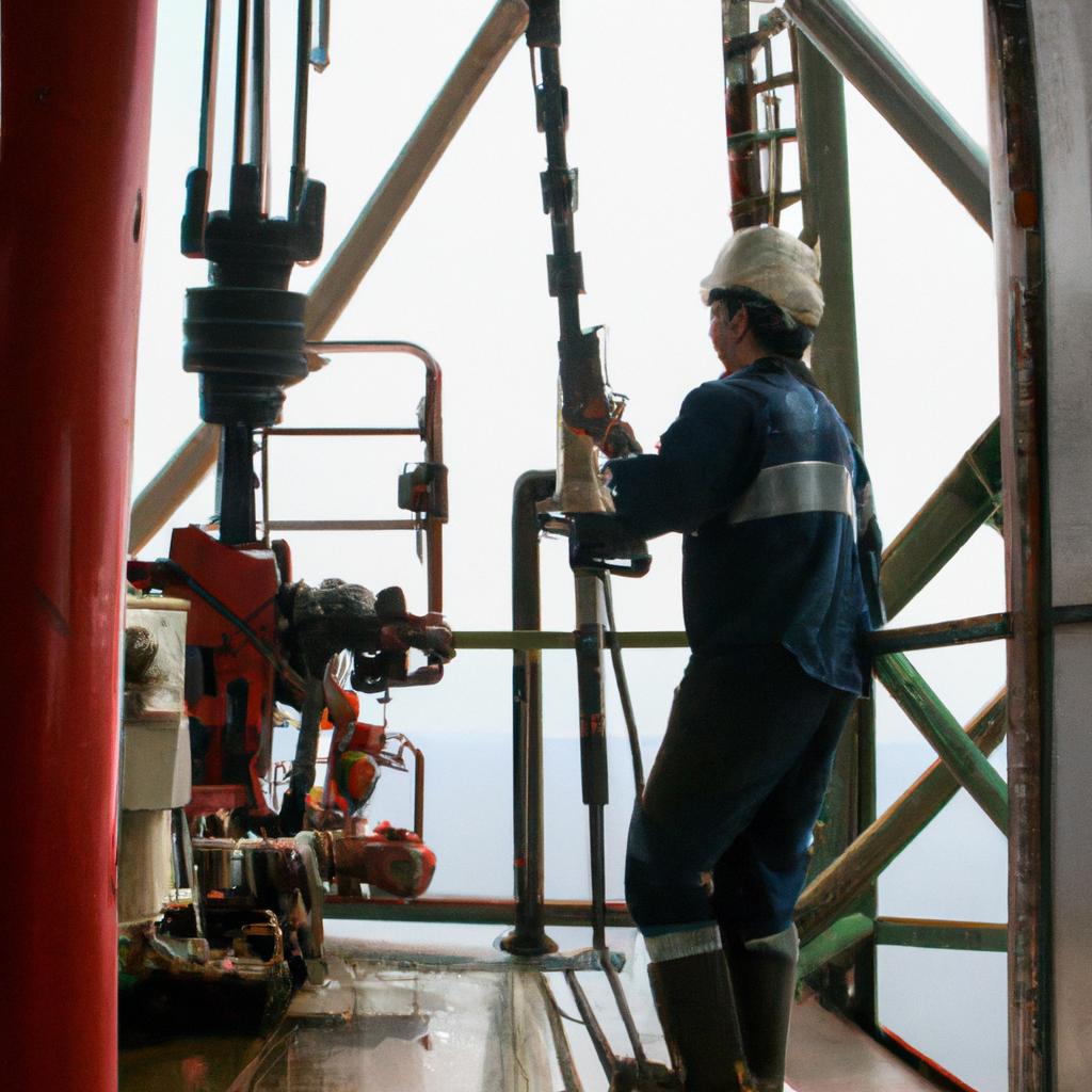 Person operating deepwater drilling equipment