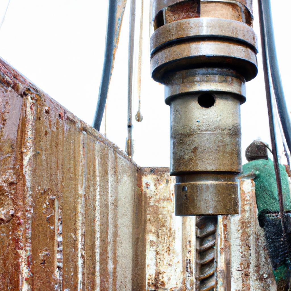 Person operating drilling riser equipment