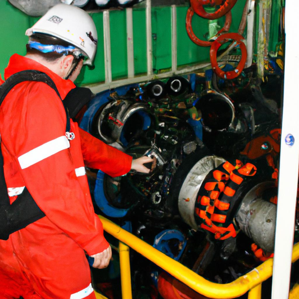 Person operating subsea safety equipment