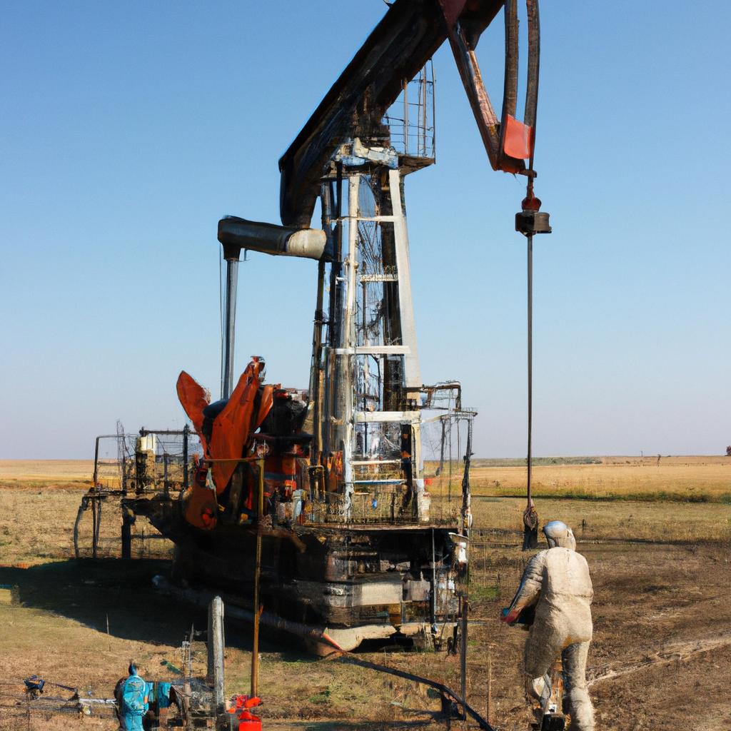 Person operating oil drilling equipment